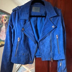 Blank NYC cobalt blue moto jacket